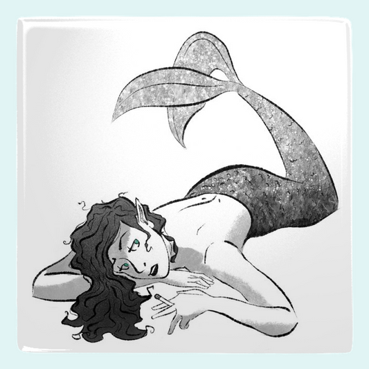 Smoking Mermaid Metal Magnet